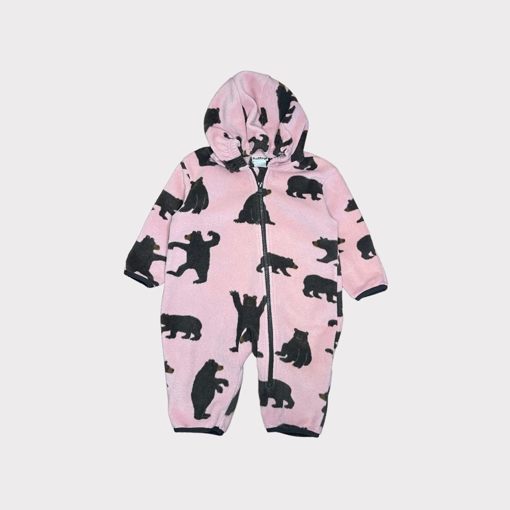 Hatley Brown Bear Pink Fleece Bunting